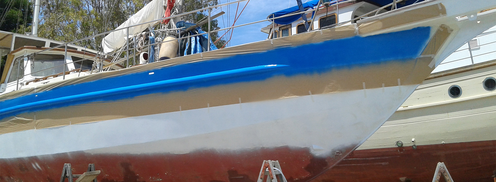 Sanding, filling, priming, sanding, priming and spray painted